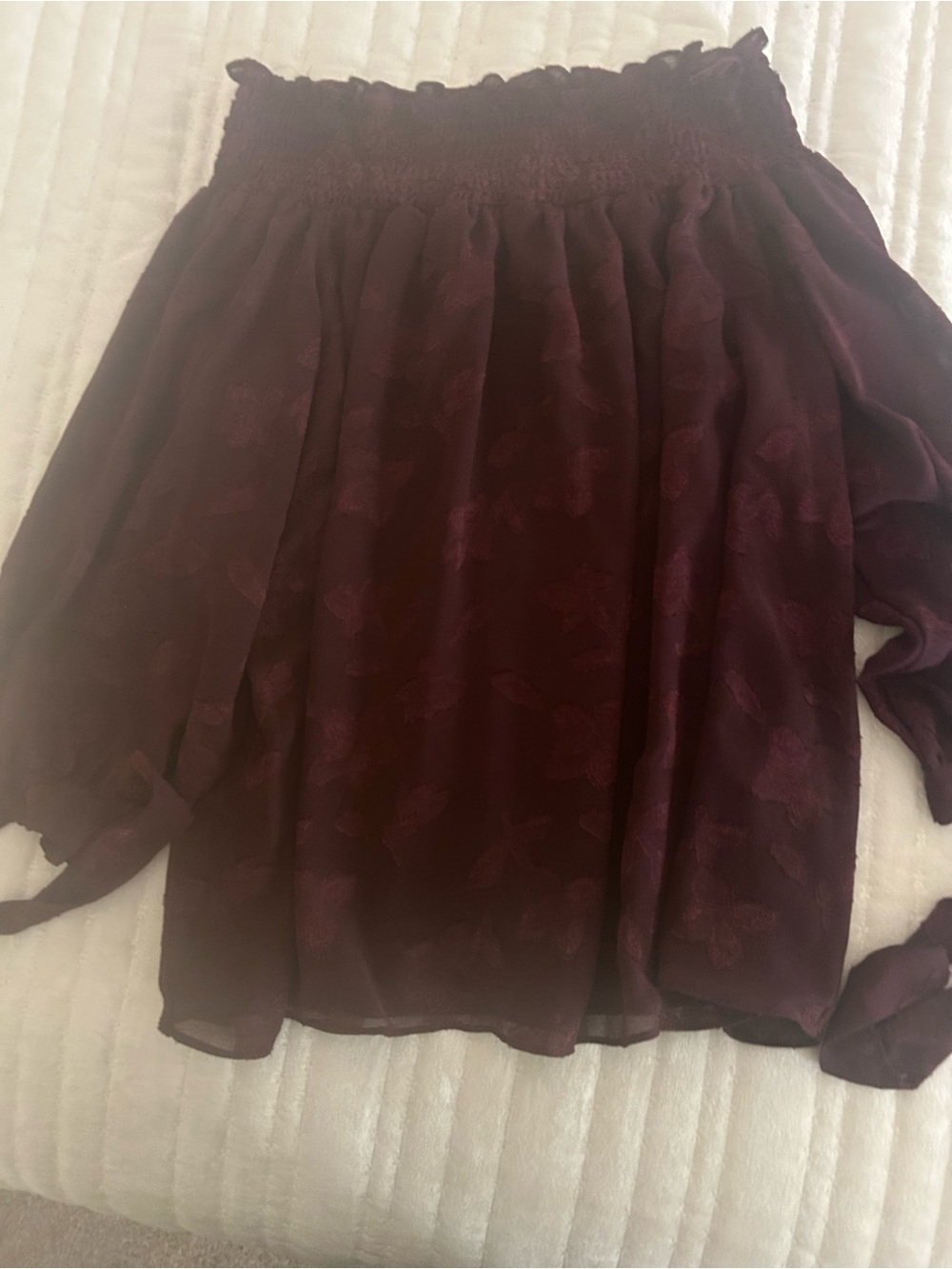 Cece Off-Shoulder Burgundy Women's Top